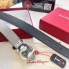 6932002f3a89a121ed54fdf6 Ferragamo Men's Belt, Genuine First-Layer Calf Leather with Crocodile Texture, Reversible Design, 3.5cm Width, Stainless Steel Hardware, Adjustable Length, Ideal Gift Choice