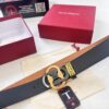 6932002f3a89a121ed54fdf9 Ferragamo Men's Belt, Genuine First-Layer Calfskin with Crocodile Texture, Reversible Design, 3.5cm Width, Stainless Steel Buckle, Adjustable Length