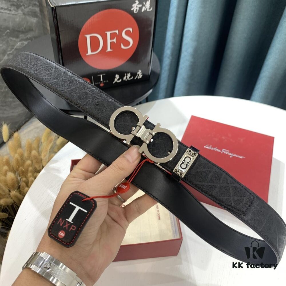 693200303a89a121ed54fdff Top-Tier Ferragamo Belt, Hong Kong Duty-Free T Gift Box, Anti-Counterfeit QR Code Authentication, New '8' Shaped Authentic Hardware, Precision Craftsmanship, Original Mold Logo with Steel Stamping, Imported Top-Grade Calfskin with Seal Texture, Double-Sided Two-Tone Design, 3.5cm Width, NXP Chip, Adjustable Length