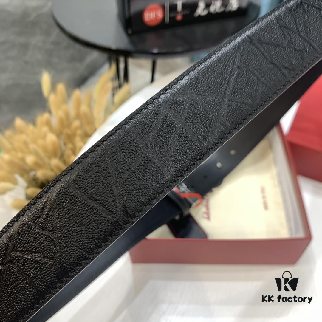 Top-Tier Salvatore Ferragamo Belt, Hong Kong Duty-Free T Gift Box, Anti-Counterfeit QR Code Authentication, New 8-Shaped Genuine Hardware, Imported Top Layer Calfskin with Leopard Pattern, Double-Sided Wearable, 3.5cm Width, NXP Chip, Customizable Length