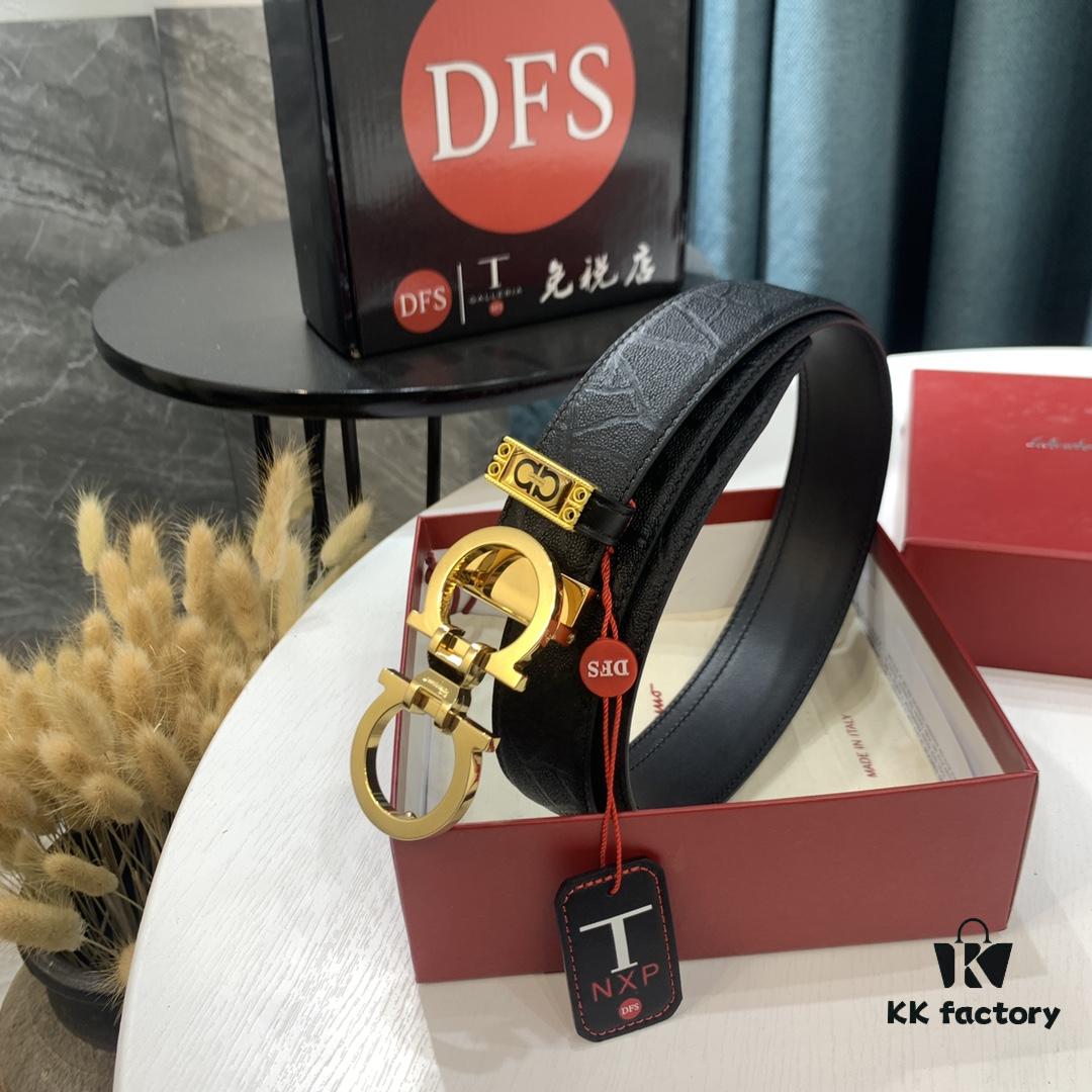 693200313a89a121ed54fe09 Top-Tier Salvatore Ferragamo Belt, Hong Kong Duty-Free Gift Box, Authenticity QR Code Verified, New 8-Shaped Genuine Hardware, Double-Sided Use, Imported Top-Grade Calfskin Leather