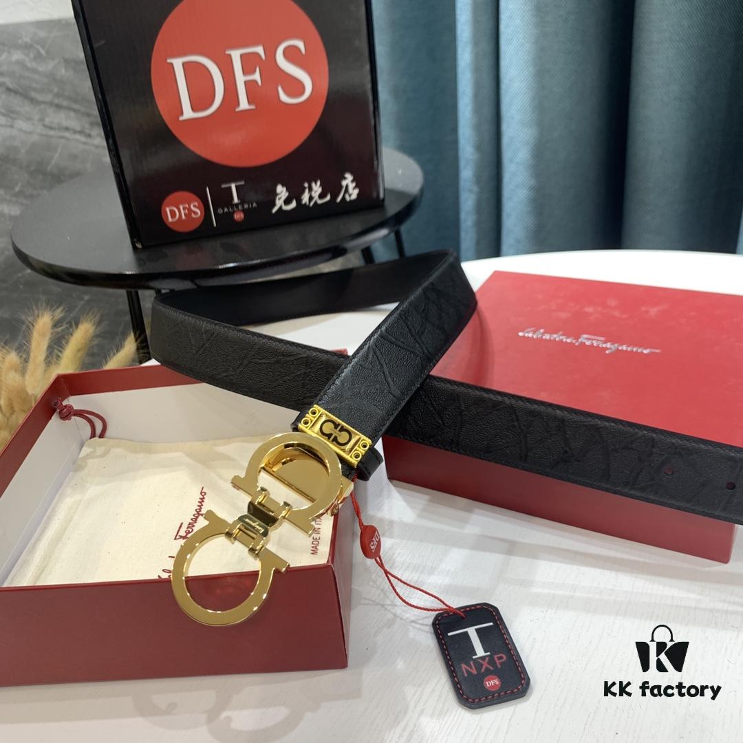 693200313a89a121ed54fe0c Top-Tier Salvatore Ferragamo Belt, Hong Kong Duty-Free Gift Box, Authenticity QR Code Verified, New 8-Shaped Genuine Hardware, Double-Sided Use, Imported Top-Grade Calfskin Leather