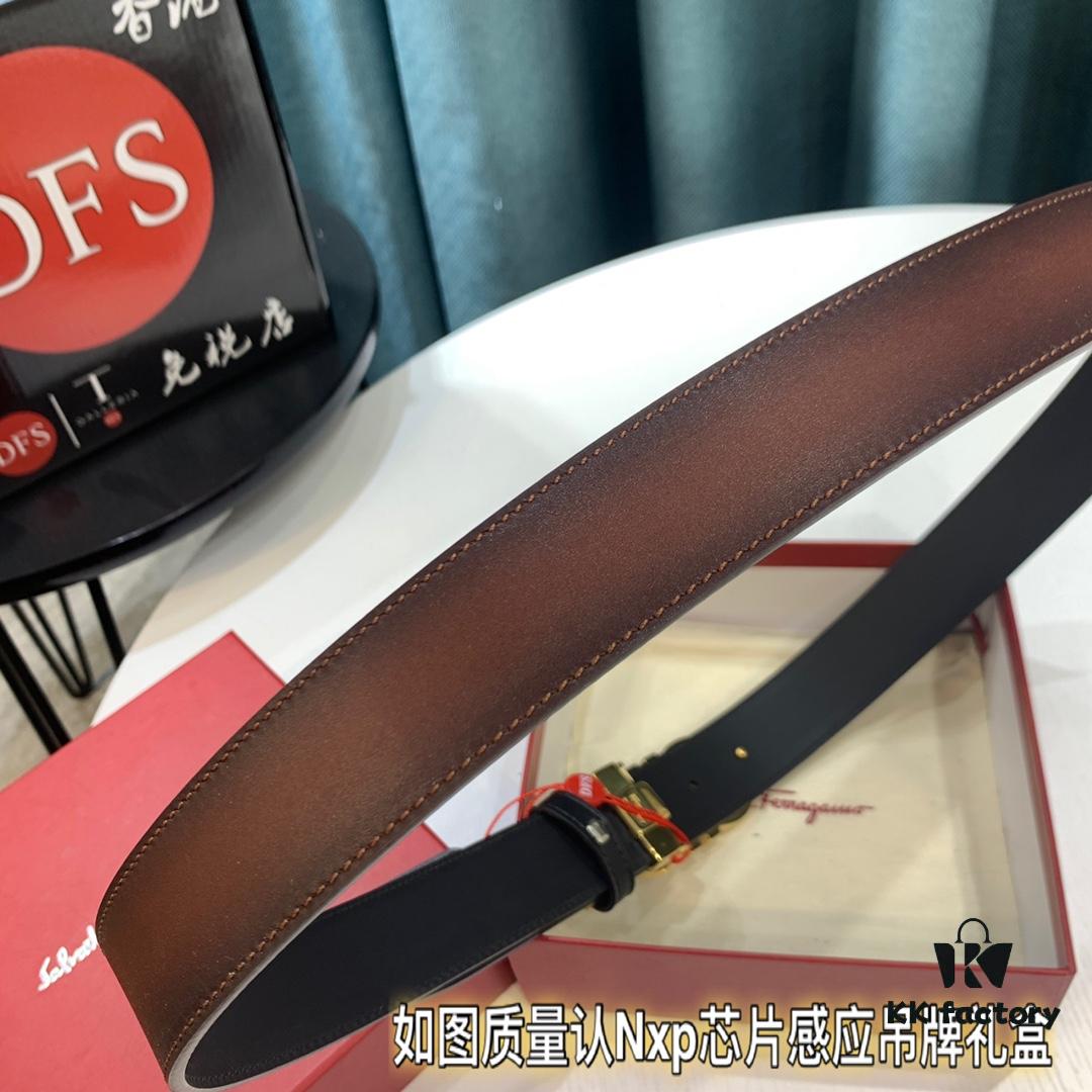 693200323a89a121ed54fe1c Shop Owner Recommended Filagamo Men's Leather Belt, Genuine Top Grain Cowhide, Double-Sided Use, 3.5cm Width, Precision Steel Hardware, Ideal Gift