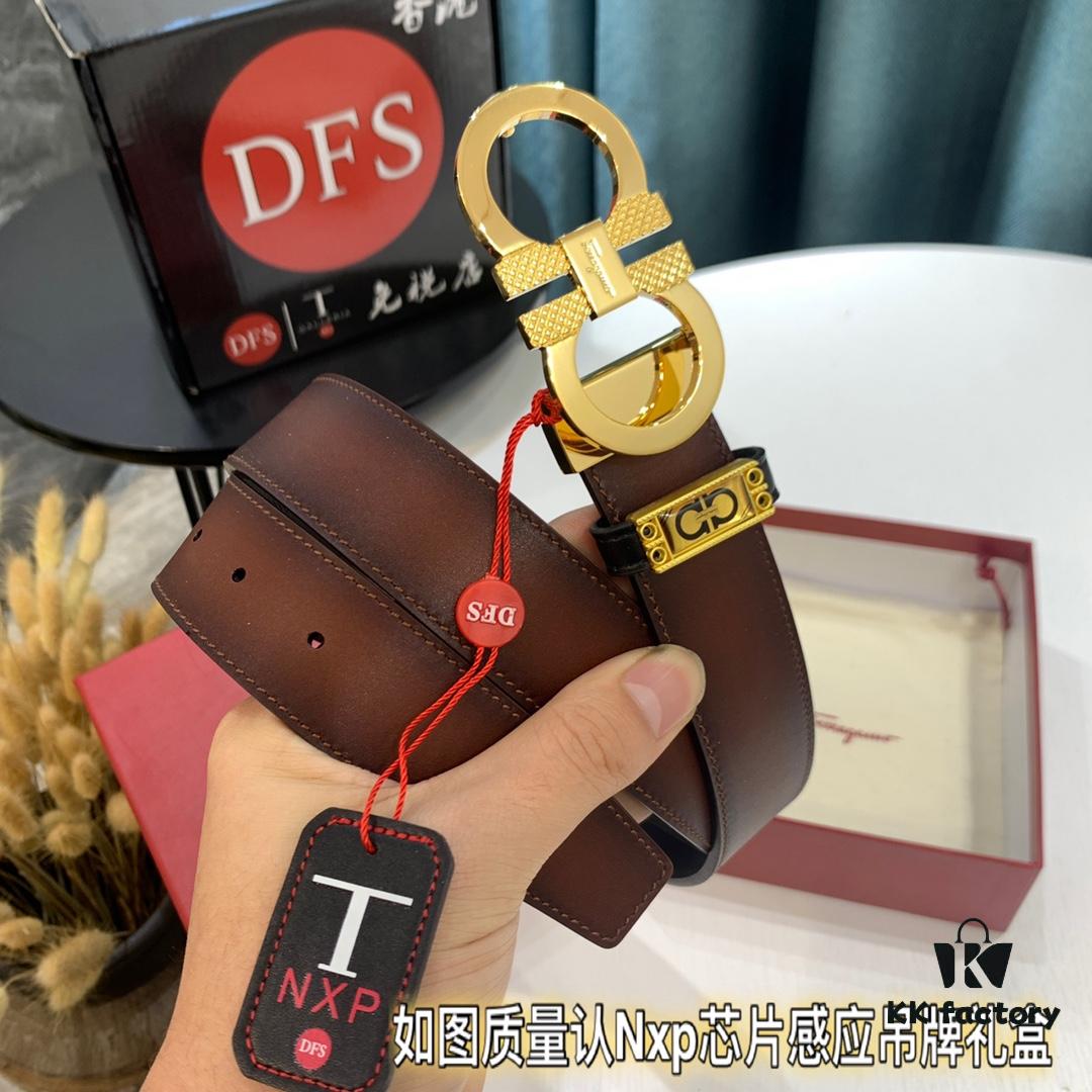 693200323a89a121ed54fe1d Shop Owner Recommended Filagamo Men's Leather Belt, Genuine Top Grain Cowhide, Double-Sided Use, 3.5cm Width, Precision Steel Hardware, Ideal Gift