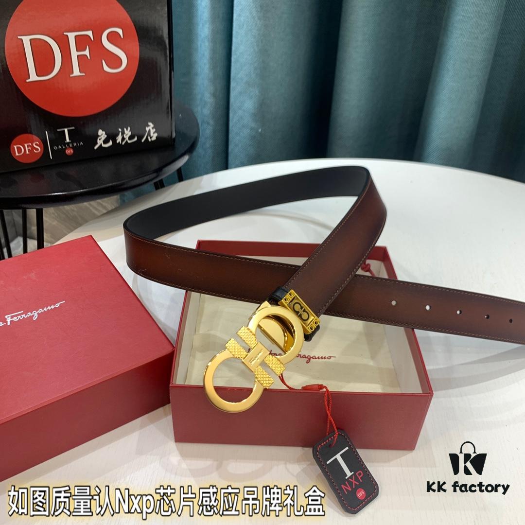693200323a89a121ed54fe20 Shop Owner Recommended Filagamo Men's Leather Belt, Genuine Top Grain Cowhide, Double-Sided Use, 3.5cm Width, Precision Steel Hardware, Ideal Gift