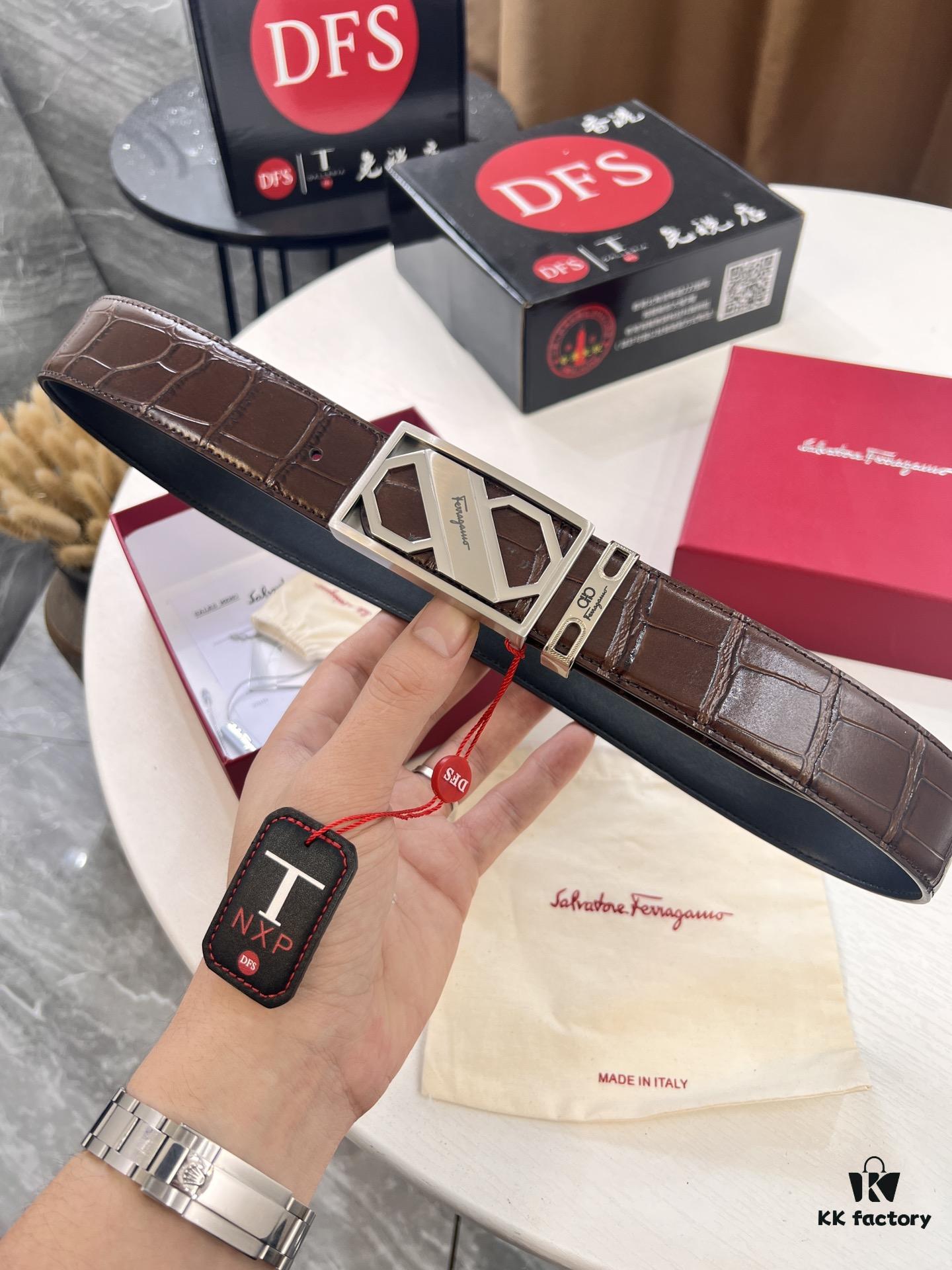 693200333a89a121ed54fe29 Top-tier Filoflex Belt, Hong Kong Duty-Free Gift Box, Anti-Counterfeit QR Code Authentication, New 8-Shaped Authentic Hardware, Imported Full-Grain Calf Leather with Crocodile Texture, German OEM Craftsmanship