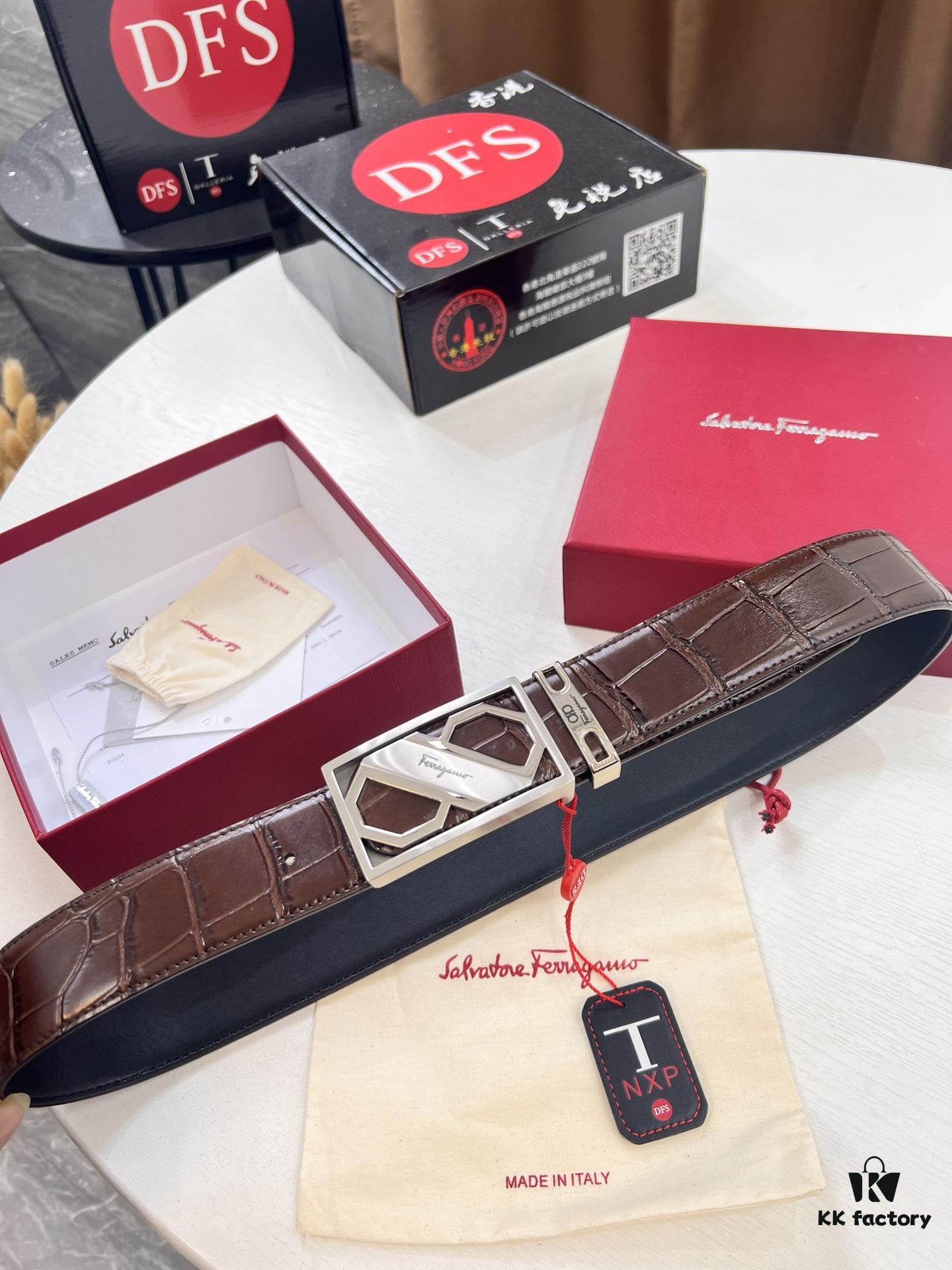 693200333a89a121ed54fe2a Top-tier Filoflex Belt, Hong Kong Duty-Free Gift Box, Anti-Counterfeit QR Code Authentication, New 8-Shaped Authentic Hardware, Imported Full-Grain Calf Leather with Crocodile Texture, German OEM Craftsmanship