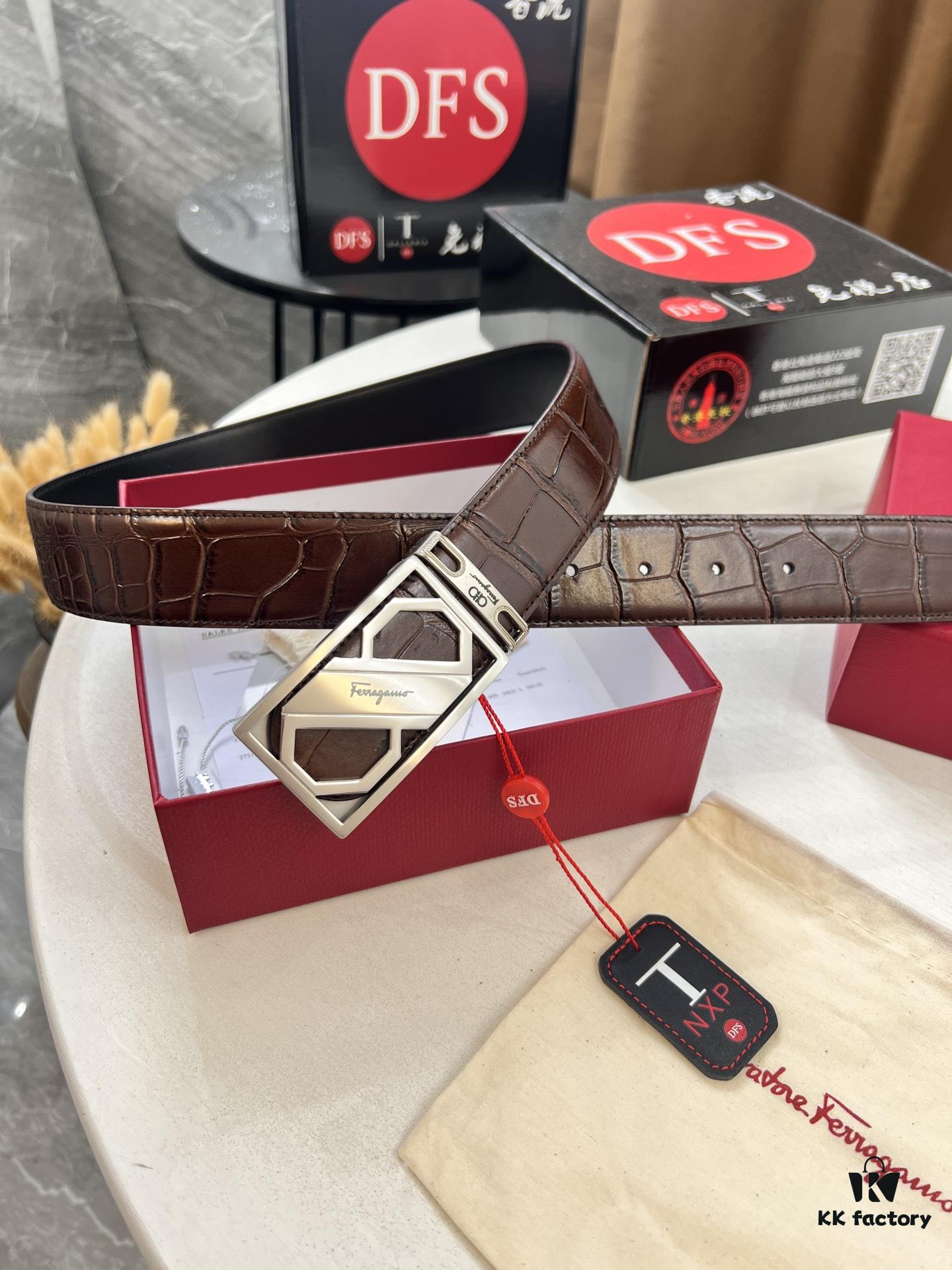 693200333a89a121ed54fe2d Top-tier Filoflex Belt, Hong Kong Duty-Free Gift Box, Anti-Counterfeit QR Code Authentication, New 8-Shaped Authentic Hardware, Imported Full-Grain Calf Leather with Crocodile Texture, German OEM Craftsmanship