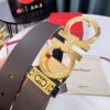 693200343a89a121ed54fe39 Shop Owner Recommended Trumpet Trumpet Genuine Salvatore Ferragamo Men's Leather Belt, Double-Sided Use, Imported Full-Grain Calfskin with '8' Shaped Stainless Steel Hardware, 3.5cm Width, Customizable Length