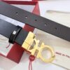 693200353a89a121ed54fe3b Shop Owner Recommended Trumpet Trumpet Genuine Salvatore Ferragamo Men's Leather Belt, Double-Sided Use, Imported Full-Grain Calfskin with '8' Shaped Stainless Steel Hardware, 3.5cm Width, Customizable Length