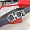 693200353a89a121ed54fe3e Salvatore Ferragamo Men's Belt, Genuine Imported Full-Grain Calfskin, Reversible Design, 3.5cm Width, Octagonal Stainless Steel Hardware, Adjustable Length