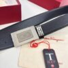 693200373a89a121ed54fe54 Salvatore Ferragamo Men's Belt, Genuine Imported Embossed Top-Layer Calfskin, Reversible Design, 3.5cm Width, New Minimalist Steel Hardware
