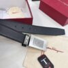 693200373a89a121ed54fe55 Salvatore Ferragamo Men's Belt, Genuine Imported Embossed Top-Layer Calfskin, Reversible Design, 3.5cm Width, New Minimalist Steel Hardware