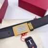 693200373a89a121ed54fe5b Salvatore Ferragamo Men's Belt, Genuine Imported Embossed Top-Layer Calfskin, Reversible Design, 3.5cm Width, New Minimalist Steel Hardware