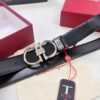 693200383a89a121ed54fe6a Ferragamo Men's Belt, Genuine Imported Smooth Full-Grain Leather, Reversible Design, 3.5cm Width, Stainless Steel Buckle, Boxed with NXP Anti-Counterfeit Chip