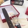 693200383a89a121ed54fe6b Ferragamo Men's Belt, Genuine Imported Smooth Full-Grain Leather, Reversible Design, 3.5cm Width, Stainless Steel Buckle, Boxed with NXP Anti-Counterfeit Chip
