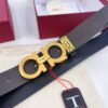 693200393a89a121ed54fe71 Salvatore Ferragamo Men's Belt, Genuine Imported Lap Plain Full-Grain Leather, Double-Sided Two-Tone Design, 3.5cm Width, New '8' Shaped Stainless Steel Hardware