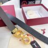 693200393a89a121ed54fe74 Salvatore Ferragamo Men's Belt, Genuine Imported Lap Plain Full-Grain Leather, Double-Sided Two-Tone Design, 3.5cm Width, New '8' Shaped Stainless Steel Hardware