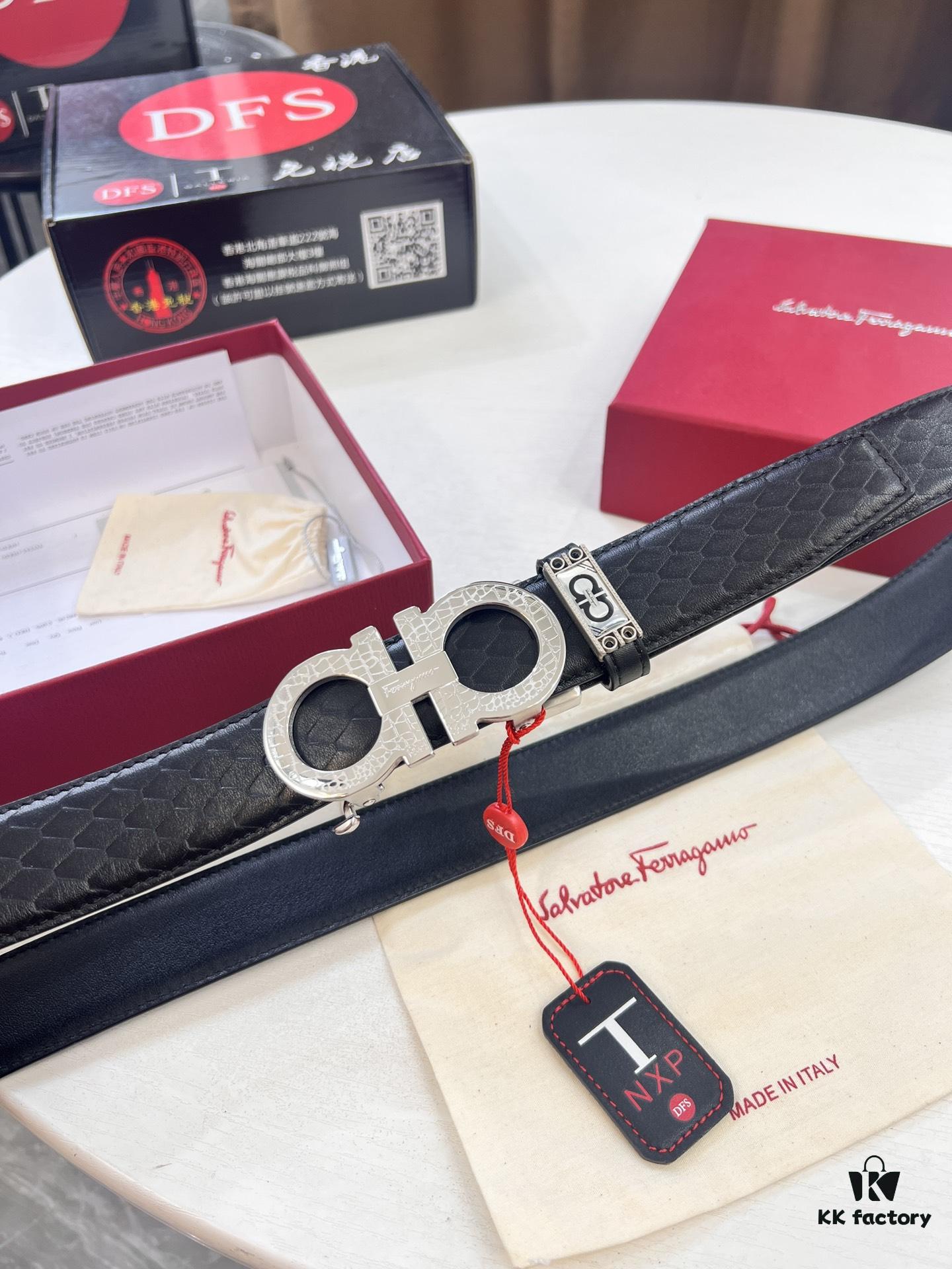 6932003a3a89a121ed54fe87 Arrival 🎺🎺 Authentic Shot, Ferragamo Automatic Men's Leather Belt, ZP Molded 8-Shaped Beveled Pattern with Stainless Steel Hardware, Business Belt, Imported Top Layer Calfskin with Ferragamo Mesh Texture, Automatic Tooth Adjustment, 3.5 cm Width
