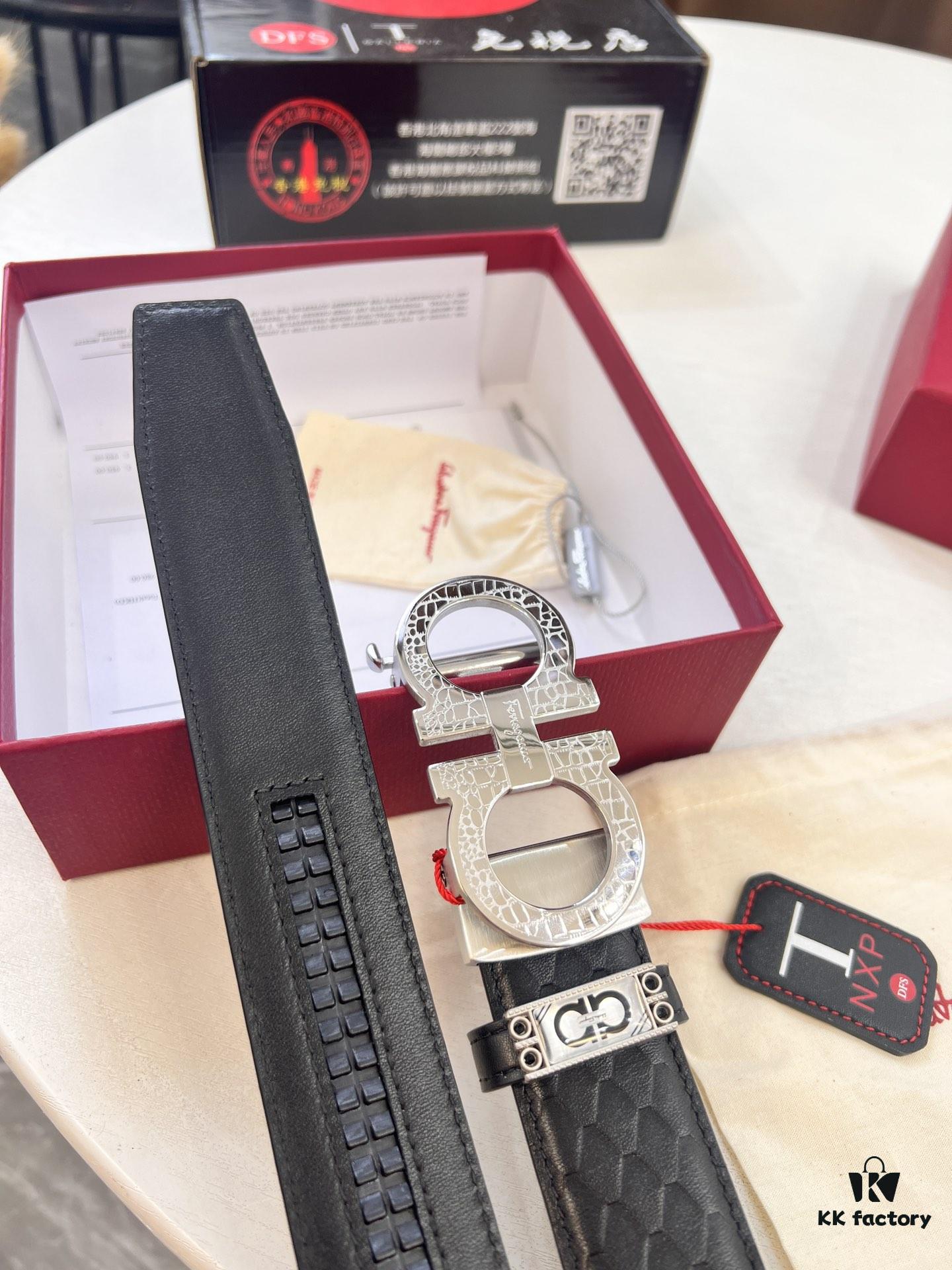 6932003b3a89a121ed54fe88 Arrival 🎺🎺 Authentic Shot, Ferragamo Automatic Men's Leather Belt, ZP Molded 8-Shaped Beveled Pattern with Stainless Steel Hardware, Business Belt, Imported Top Layer Calfskin with Ferragamo Mesh Texture, Automatic Tooth Adjustment, 3.5 cm Width