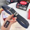 Ferragamo Men's Belt, Genuine First-Layer Cowhide with Palm Pattern, Reversible Design, 3.5cm Width, H-Frame Buckle, Precision Stainless Steel Hardware
