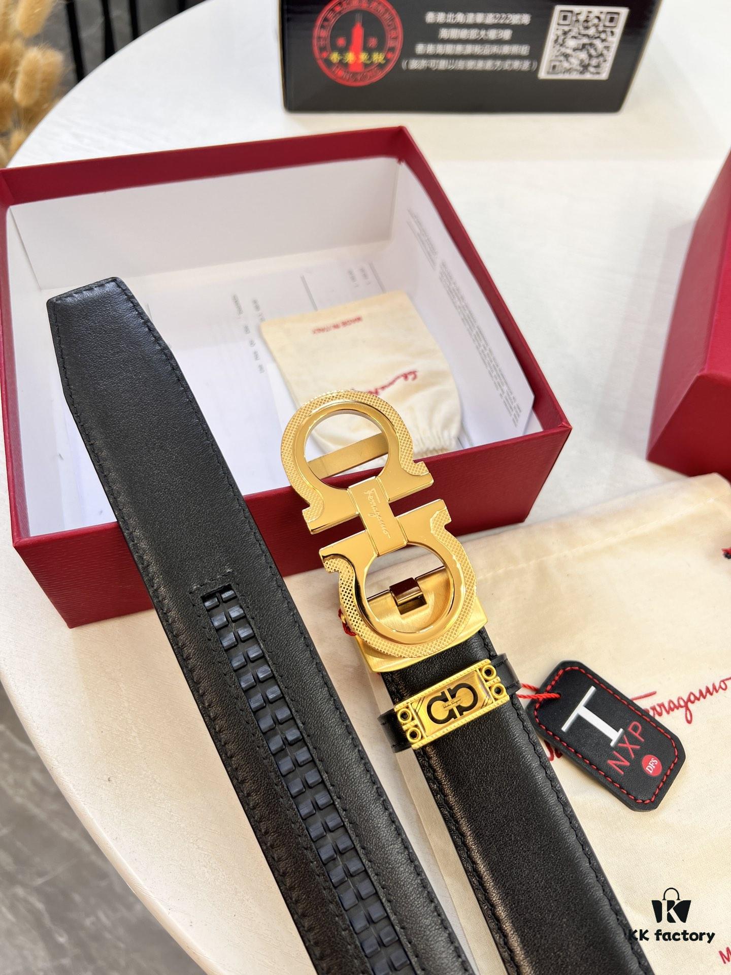 6932003e3a89a121ed54feb2 Arrival 🎺🎺 Genuine Photography, Ferragamo Automatic Series Men's Belt, ZP Molded 8-Shaped Beveled Pattern with Stainless Steel Hardware, Business Belt, Imported Xiao Ferragamo Plain Full-Grain Cowhide, Automatic Tooth Slide, Width 3.5 cm