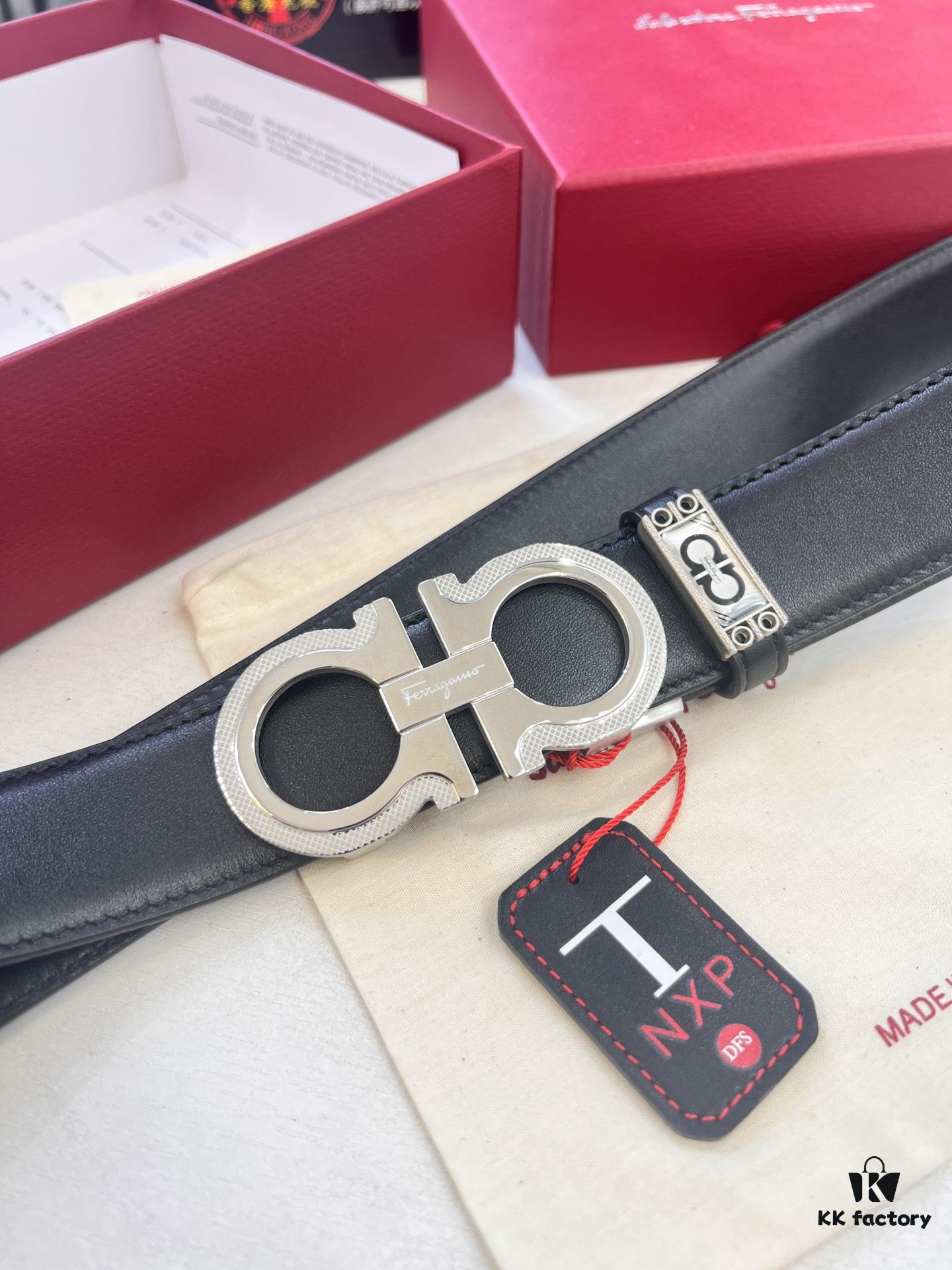 6932003e3a89a121ed54feb8 Arrival 🎺🎺 Authentic Photography, Ferragamo Automatic Series Men's Belt, ZP Molded 8-Shaped Beveled Pattern with Stainless Steel Hardware, Business Belt, Imported Xiao Ferragamo Smooth Grain Top-Layer Cowhide, Automatic Tooth Adjustment, 3.5 cm Width