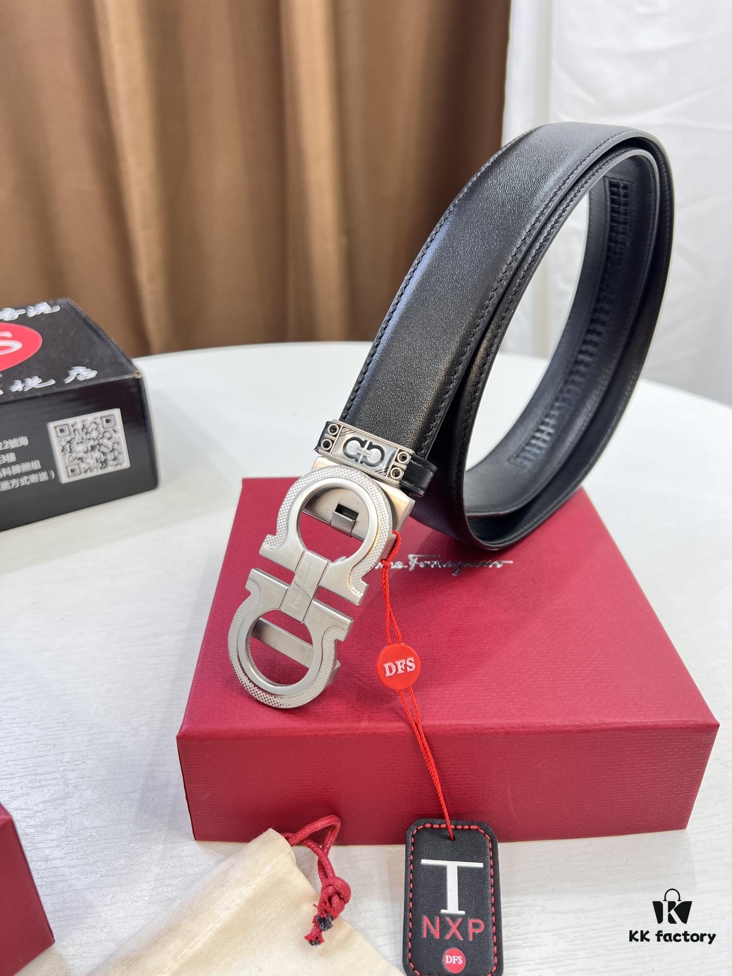 6932003f3a89a121ed54febc Arrival 🎺🎺 Authentic Photography, Ferragamo Automatic Series Men's Belt, ZP Molded 8-Shaped Beveled Pattern with Stainless Steel Hardware, Business Belt, Imported Xiao Ferragamo Smooth Grain Top-Layer Cowhide, Automatic Tooth Adjustment, 3.5 cm Width