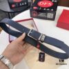 6932003f3a89a121ed54fec5 Ferragamo Men's Belt, Genuine First-Layer Cowhide with Palm Pattern, Reversible Design, 3.5cm Width, Stainless Steel '8' Shape Pin Buckle