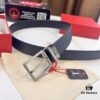 693200403a89a121ed54fec9 Ferragamo Men's Belt, Genuine First-Layer Cowhide with Palm Pattern, Reversible Design, 3.5cm Width, Stainless Steel '8' Shape Pin Buckle