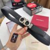 693200403a89a121ed54fecc Ferragamo Men's Belt, Genuine Embossed Full-Grain Leather, Reversible Design, 3.5cm Width, Stainless Steel Buckle, Adjustable Length