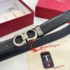 693200403a89a121ed54fecd Ferragamo Men's Belt, Genuine Embossed Full-Grain Leather, Reversible Design, 3.5cm Width, Stainless Steel Buckle, Adjustable Length
