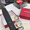 693200403a89a121ed54fece Ferragamo Men's Belt, Genuine Embossed Full-Grain Leather, Reversible Design, 3.5cm Width, Stainless Steel Buckle, Adjustable Length