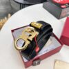 Salvatore Ferragamo Men's Belt, Double-Sided Use, Full-Grain Calfskin with Original Imported Embossing, 3.5cm Width, Precision Steel Hardware, Adjustable Length