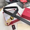 Salvatore Ferragamo Men's Belt, Double-Sided Use, Full-Grain Calfskin with Original Imported Embossing, 3.5cm Width, Precision Steel Hardware, Adjustable Length