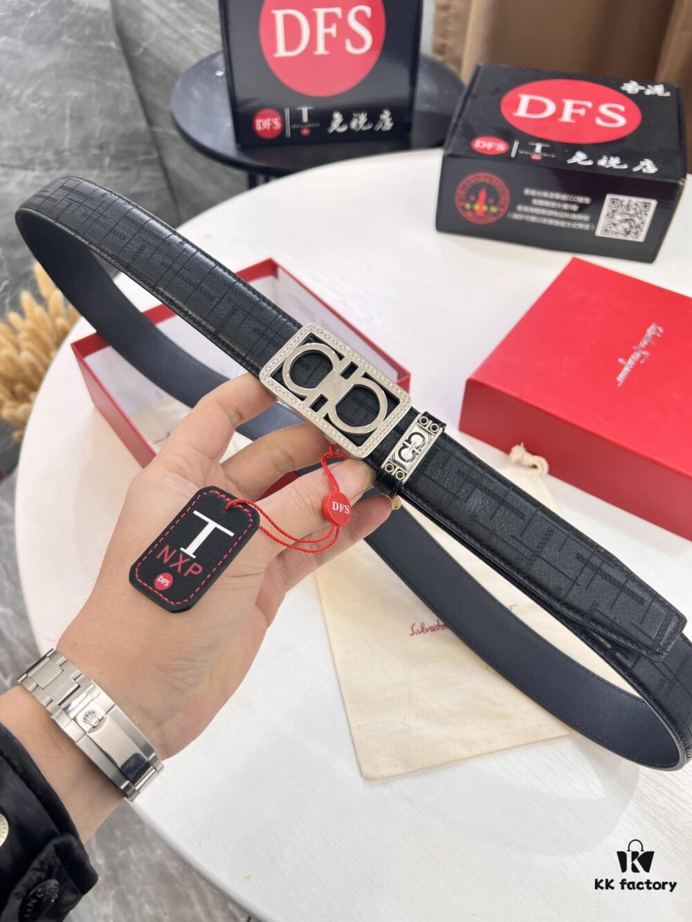 Arrival of FilArgmou Automatic Men's Leather Belt with 8-Shaped Beveled Pattern, Stainless Steel Hardware, and Genuine Woven Top-Grain Cowhide