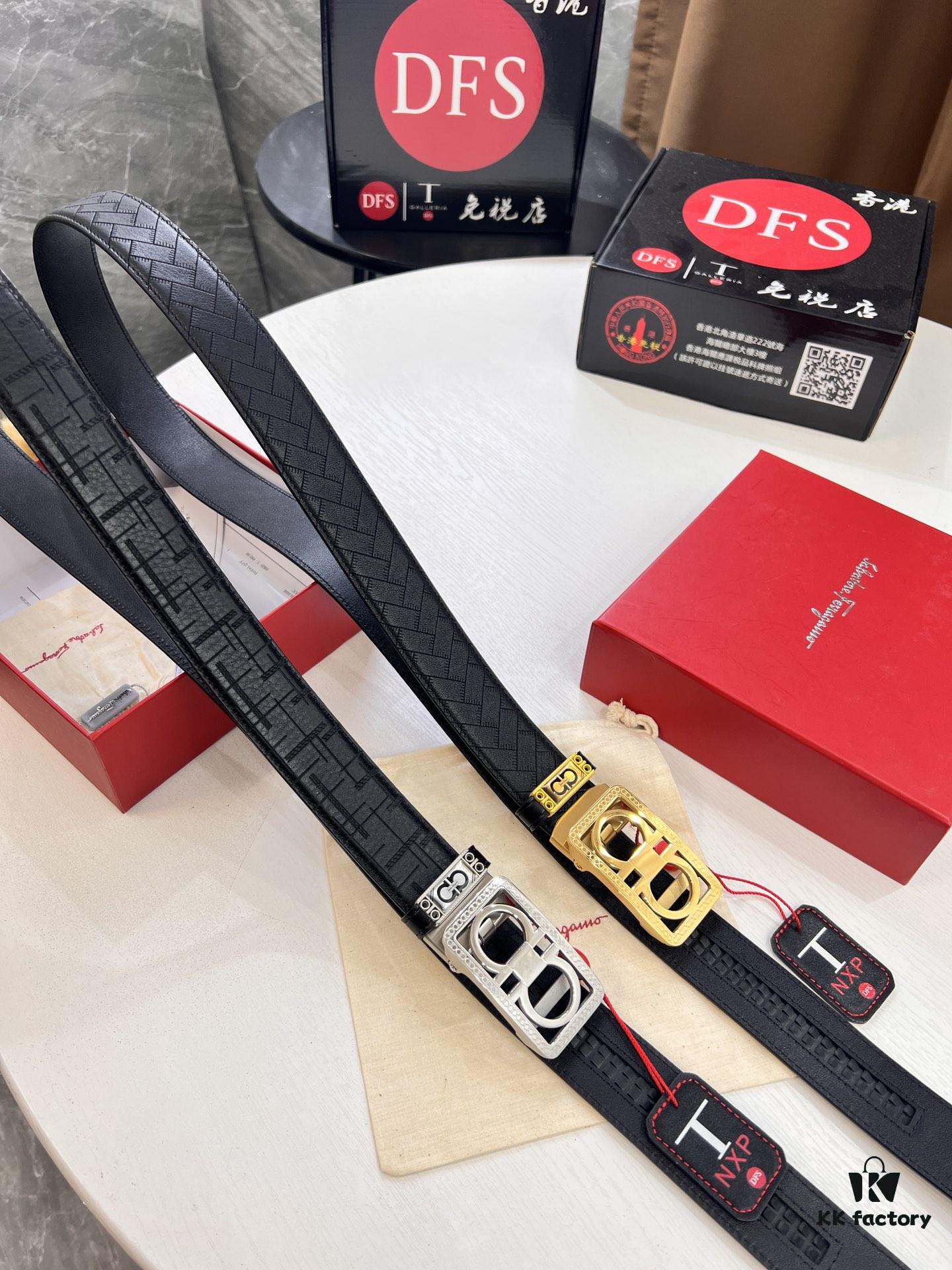 693200433a89a121ed54fef5 Arrival of FilArgmou Automatic Men's Leather Belt with 8-Shaped Beveled Pattern, Stainless Steel Hardware, and Genuine Woven Top-Grain Cowhide