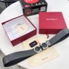 693200433a89a121ed54fef7 Salvatore Ferragamo Men's Belt, Genuine Imported Lapah Plain Full-Grain Leather, Double-Sided Dual Color Design, Adjustable Length, New '8' Shaped Stainless Steel Hardware, 3.5cm Width