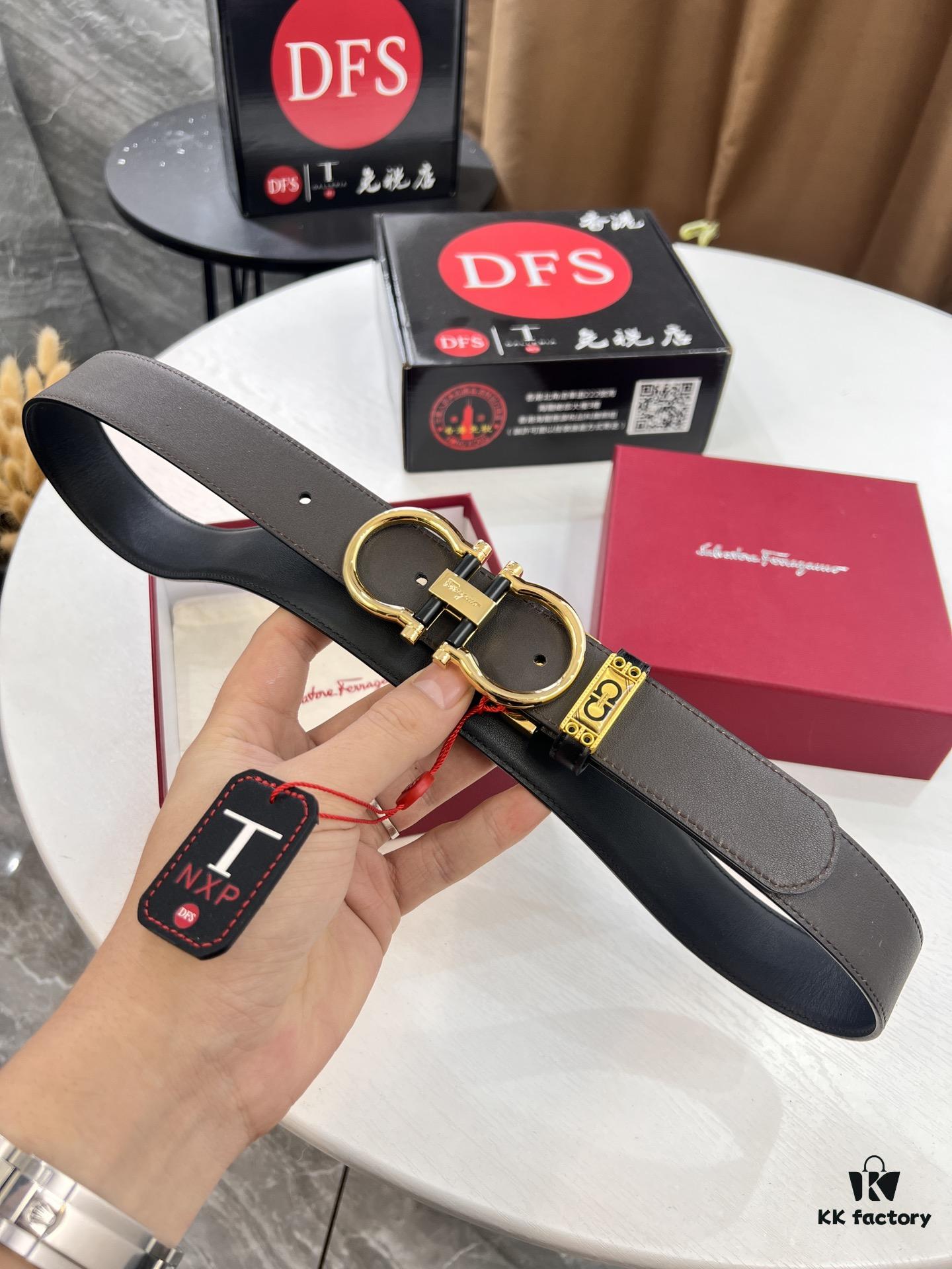 693200443a89a121ed54fefd Shop Owner's Recommendation: Ferragamo Men's Belt, Genuine Imported Lap Grain Full-Grain Leather, Reversible Dual Color, Precision 8-Shaped Stainless Steel Buckle