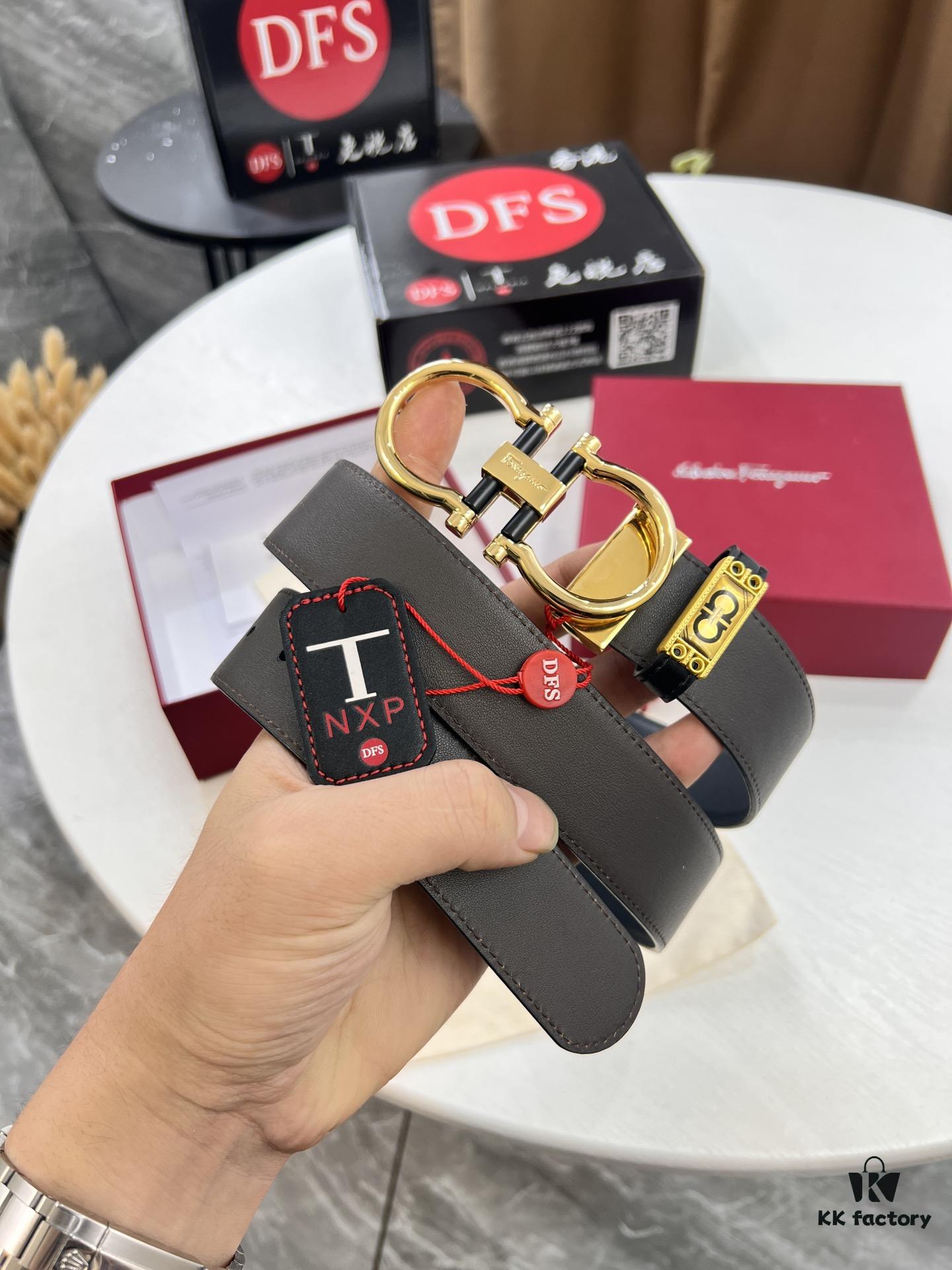 693200443a89a121ed54feff Shop Owner's Recommendation: Ferragamo Men's Belt, Genuine Imported Lap Grain Full-Grain Leather, Reversible Dual Color, Precision 8-Shaped Stainless Steel Buckle