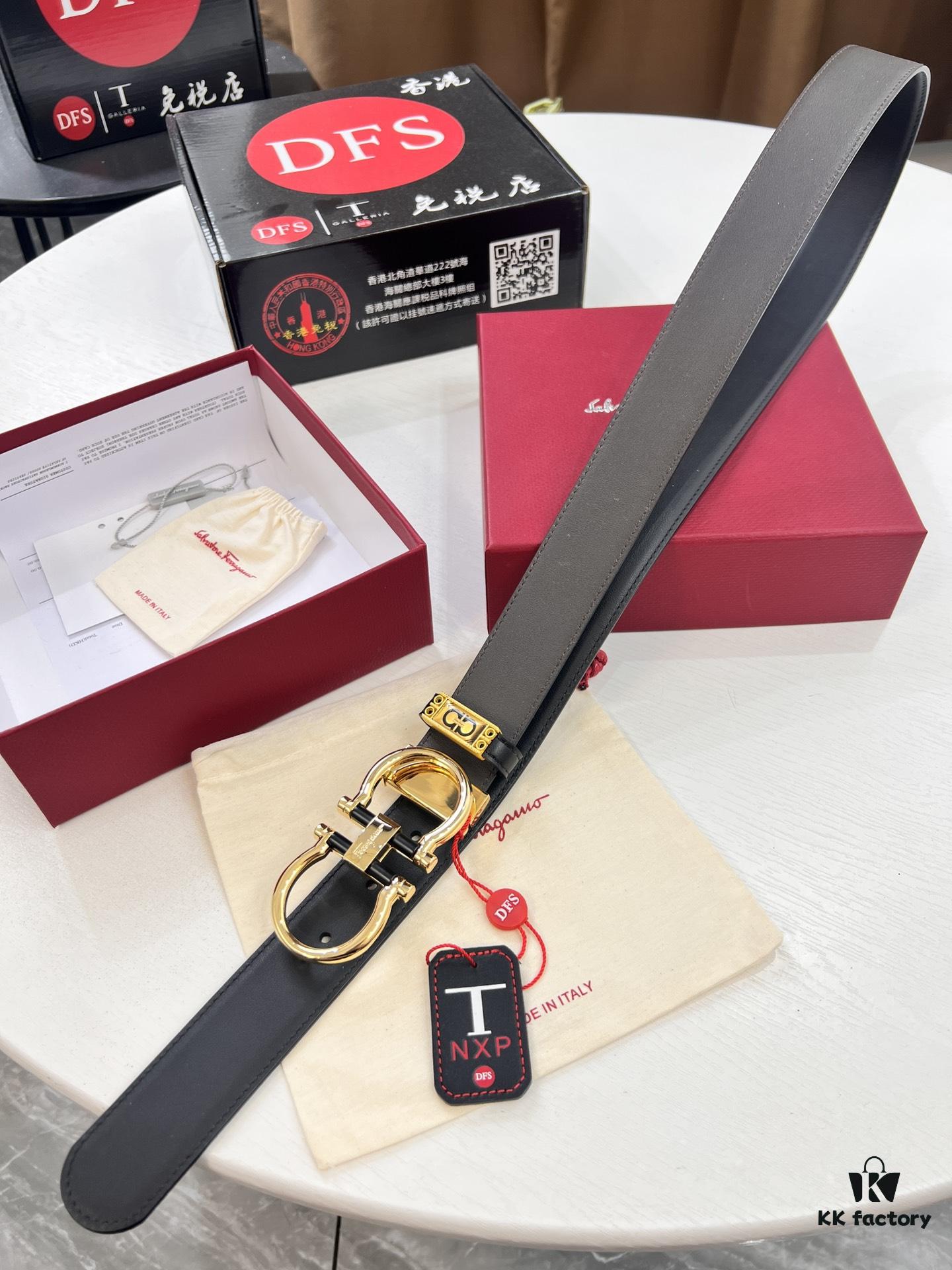 693200443a89a121ed54ff00 Shop Owner's Recommendation: Ferragamo Men's Belt, Genuine Imported Lap Grain Full-Grain Leather, Reversible Dual Color, Precision 8-Shaped Stainless Steel Buckle