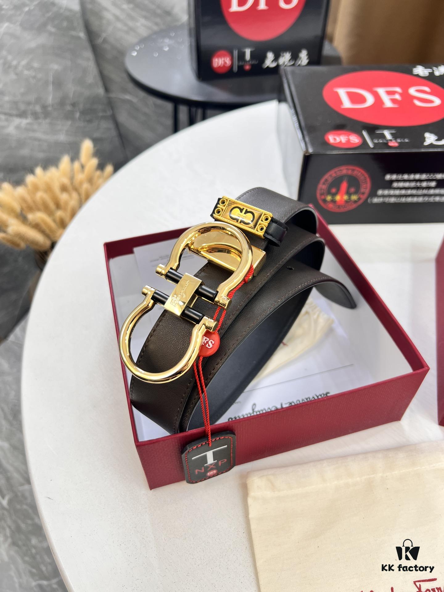 693200443a89a121ed54ff01 Shop Owner's Recommendation: Ferragamo Men's Belt, Genuine Imported Lap Grain Full-Grain Leather, Reversible Dual Color, Precision 8-Shaped Stainless Steel Buckle