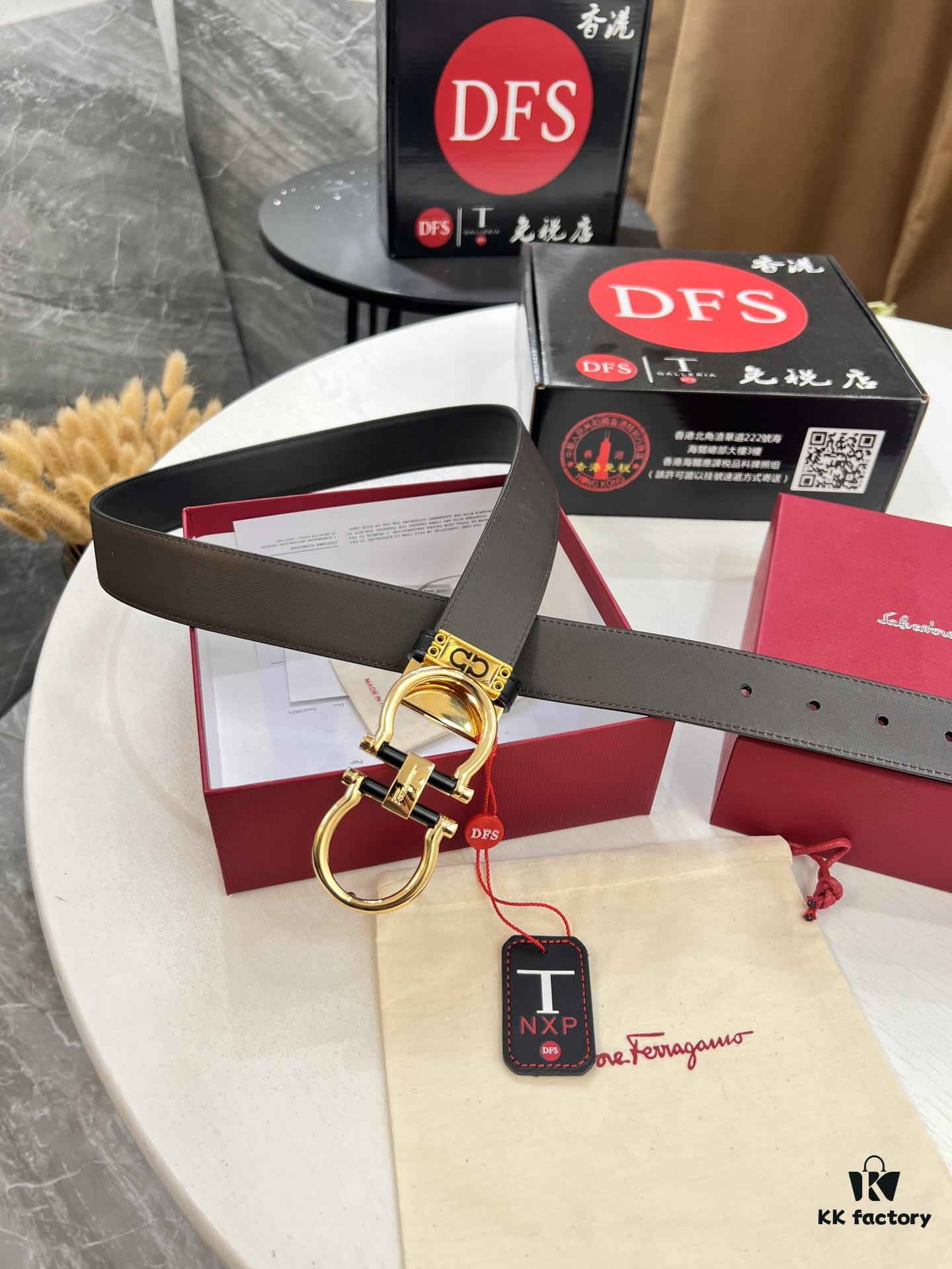 693200443a89a121ed54ff02 Shop Owner's Recommendation: Ferragamo Men's Belt, Genuine Imported Lap Grain Full-Grain Leather, Reversible Dual Color, Precision 8-Shaped Stainless Steel Buckle