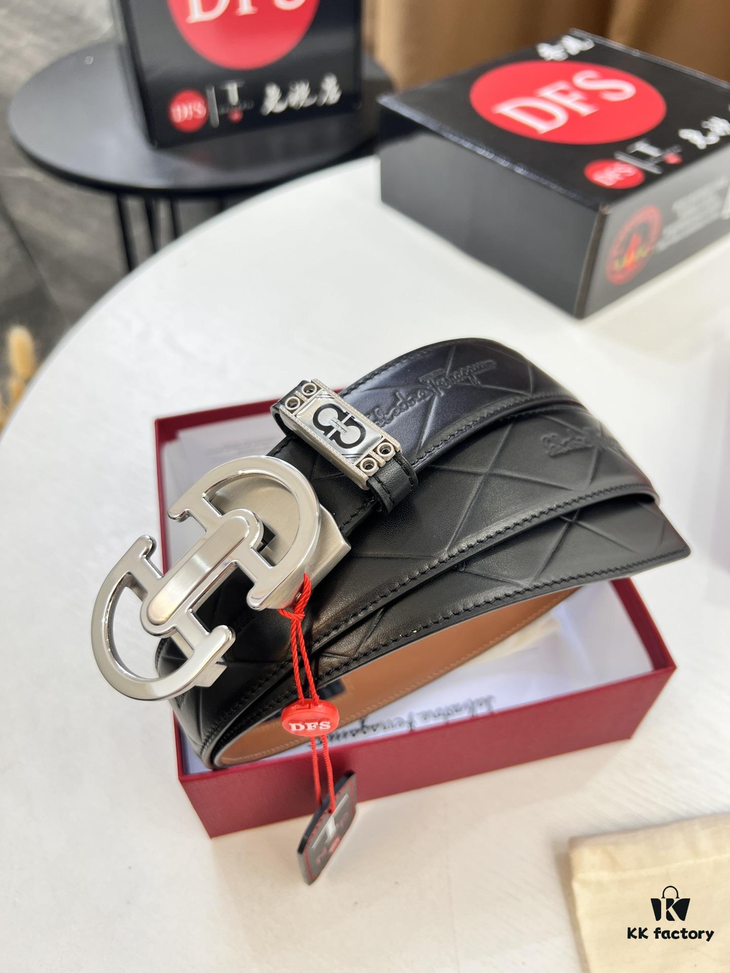 693200463a89a121ed54ff1d Salvatore Ferragamo Men's Automatic Belt, Top-Quality Genuine Leather with Steel Hardware, 3.5 cm Width