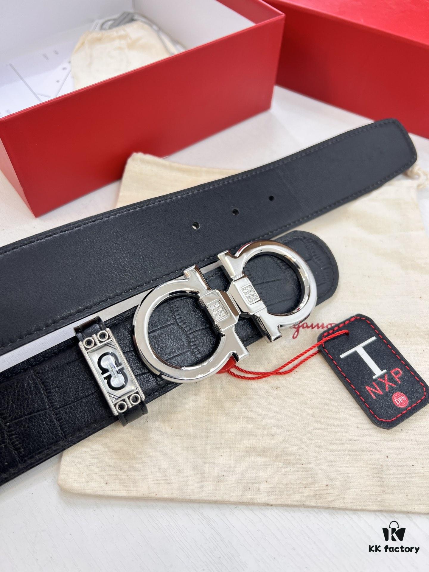 693200463a89a121ed54ff22 Top-Tier Belt, Hong Kong Duty-Free T Gift Box 🎁 Anti-Counterfeit QR Code Verification, Genuine South African Imported Deer-Grain Calfskin, Double-Sided Texture, 3.8cm Width, Premium Men's Dress Belt