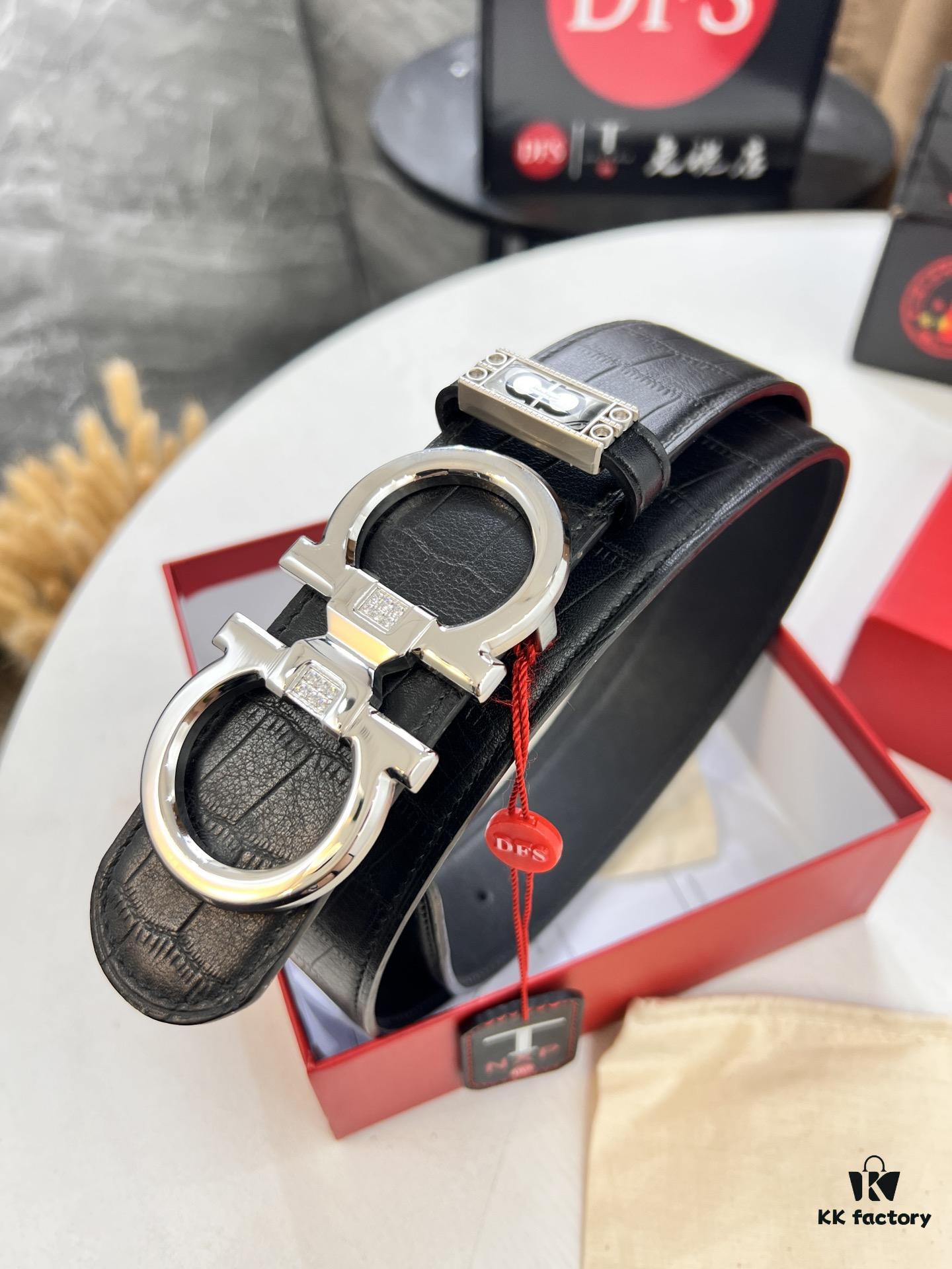 693200463a89a121ed54ff23 Top-Tier Belt, Hong Kong Duty-Free T Gift Box 🎁 Anti-Counterfeit QR Code Verification, Genuine South African Imported Deer-Grain Calfskin, Double-Sided Texture, 3.8cm Width, Premium Men's Dress Belt