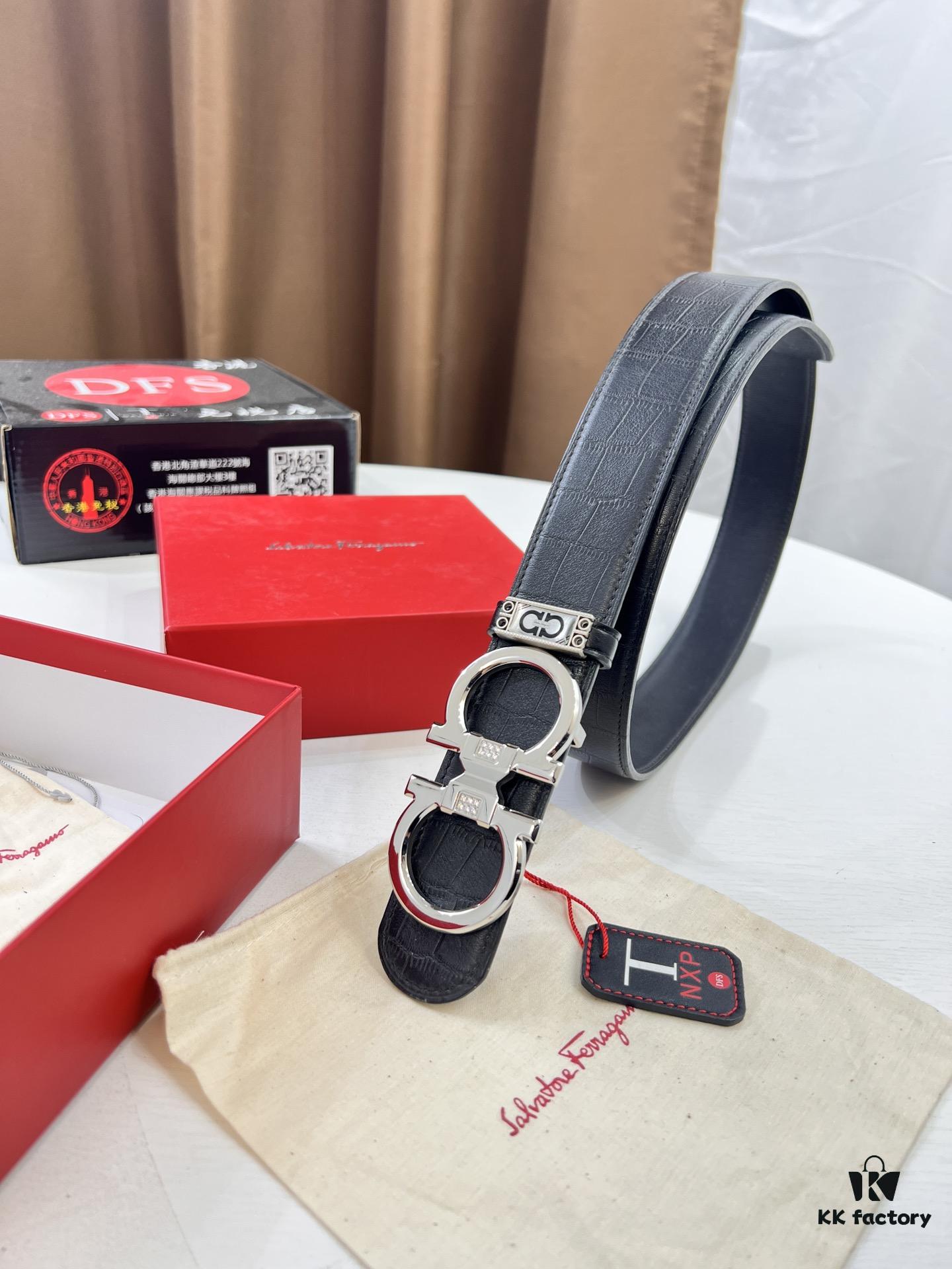693200473a89a121ed54ff26 Top-Tier Belt, Hong Kong Duty-Free T Gift Box 🎁 Anti-Counterfeit QR Code Verification, Genuine South African Imported Deer-Grain Calfskin, Double-Sided Texture, 3.8cm Width, Premium Men's Dress Belt