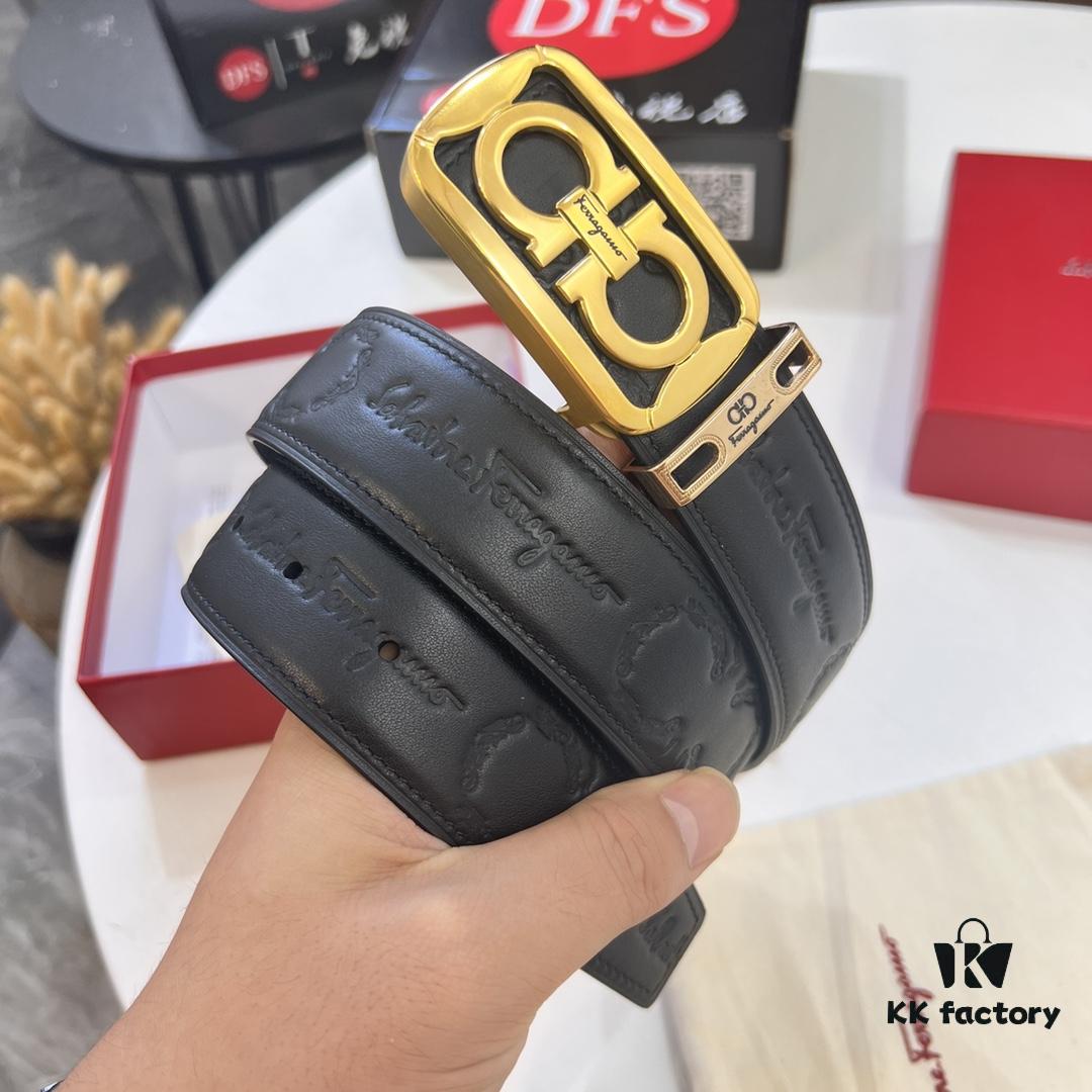 693200483a89a121ed54ff31 Top-Tier Salvatore Ferragamo Belt, Authentic Hong Kong Duty-Free Gift Box, 8-Shaped Genuine Hardware, Imported Cowhide with Embossed Logo, Adjustable Length