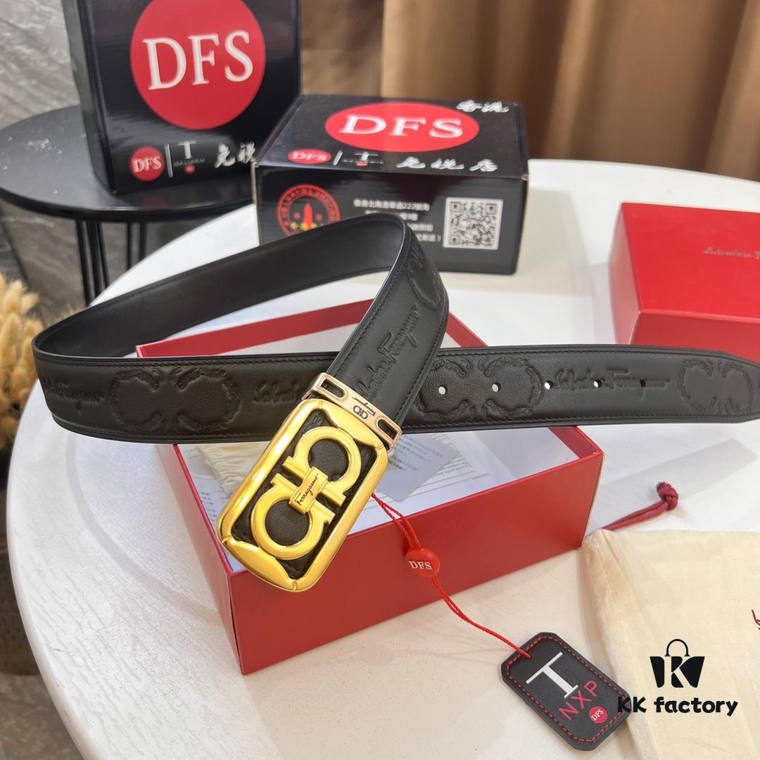 693200483a89a121ed54ff34 Top-Tier Salvatore Ferragamo Belt, Authentic Hong Kong Duty-Free Gift Box, 8-Shaped Genuine Hardware, Imported Cowhide with Embossed Logo, Adjustable Length
