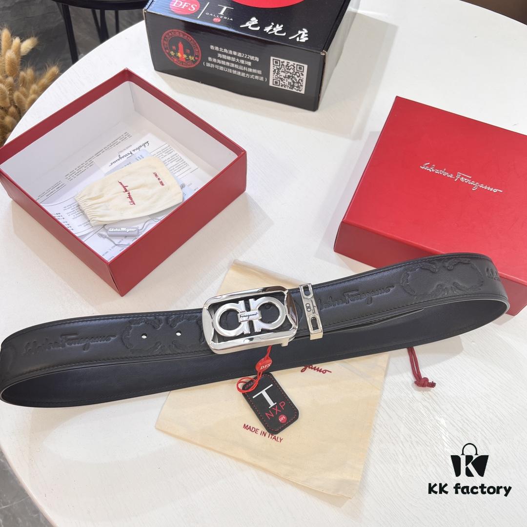 693200483a89a121ed54ff37 Top-tier Salvatore Ferragamo Belt, Hong Kong Duty-Free Gift Box, Original 8-Shaped Hardware, Genuine Leather, NFC Chip Enabled